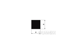 Pryžový profil čtvercový, 6x6mm, 70°ShA, EPDM, -40°C/+100°C, černý